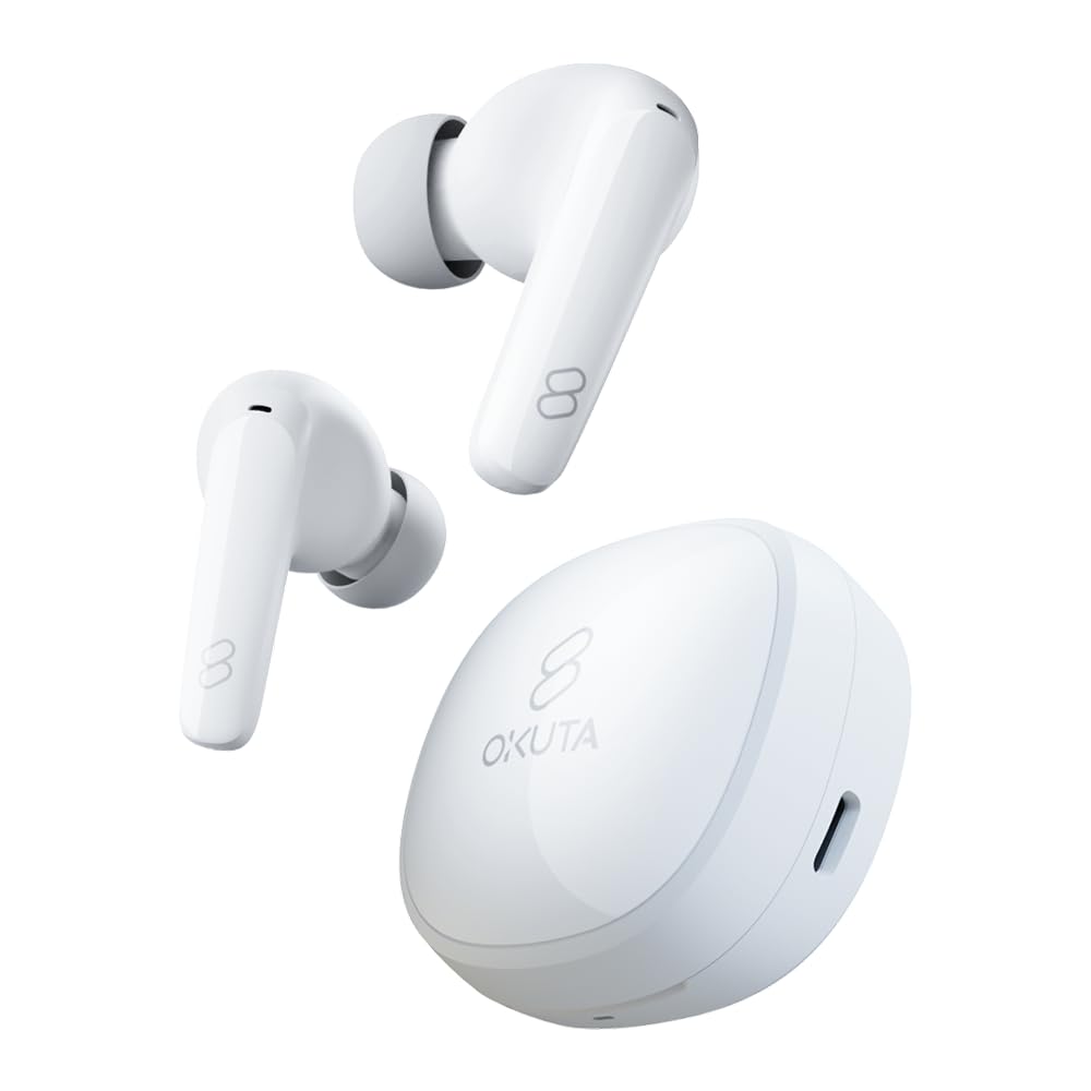 

ENC Wireless Bluetooth IPX5 30 Hours of Music Separate Left and Right Earbuds with Automatic Noise Low for and Calls Earbuds, 5.3 Compatible, білий