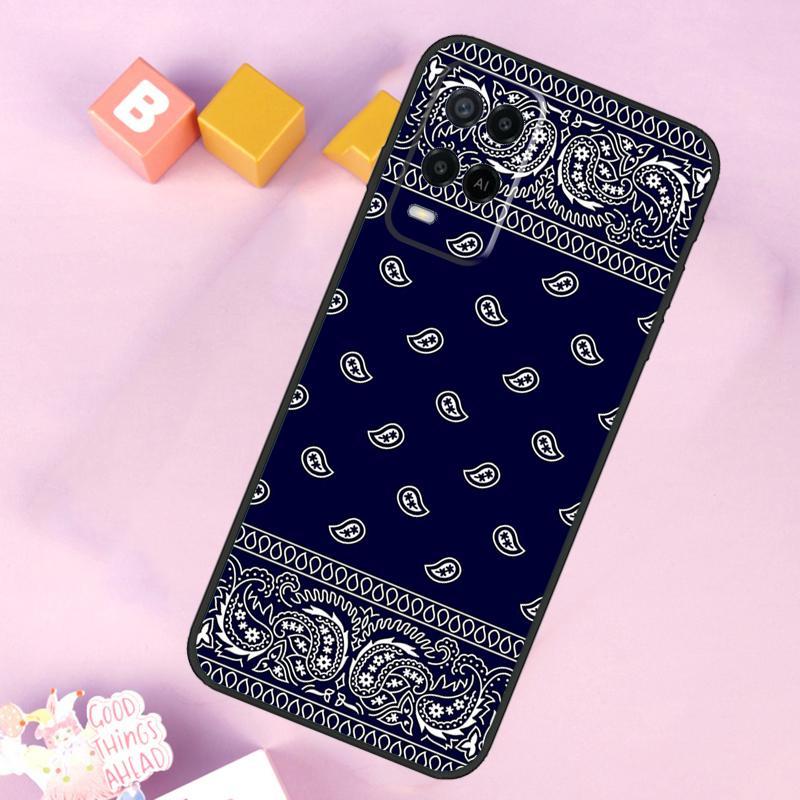 Bandana Paisley Pattern Case For Oppo A17 A57 A16 A76 A96 A60 A40 A80 A18 A38 A58 A78 A98 A15 A54 A74 A94 A6 A5 Pro