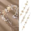 Pearls Headbands for Women Girls Bride Wedding Hairbands White Flower Tiaras and Crowns Korean Fashion Headdress Hair Jewelry