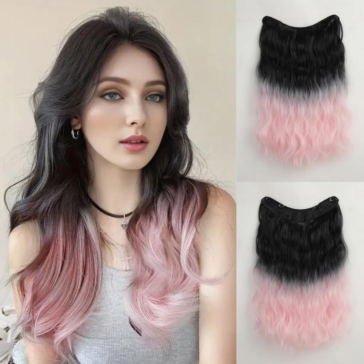 

ALAN EATON 22 дюйма цельный большой волнистый длинный вьющийся наращивание волос градиент парижская живопись окрашенный парик наращивание волос натуральный пушистый