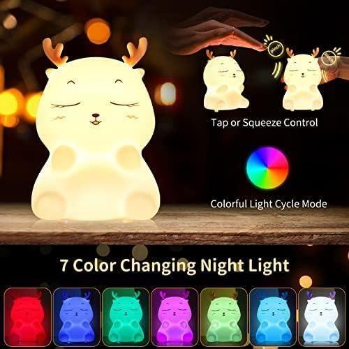 Veilleuse - Diboniur - Rechargeable - 7 Couleurs LED - Silicone - Pour Enfants