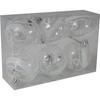 Set of 6 transparent plastic baubles 6 CM