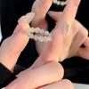 3PCS Light Luxury Colorful Beads Ring Finger Jewelry Opening Ring Vintage Round Bead Ring  Women