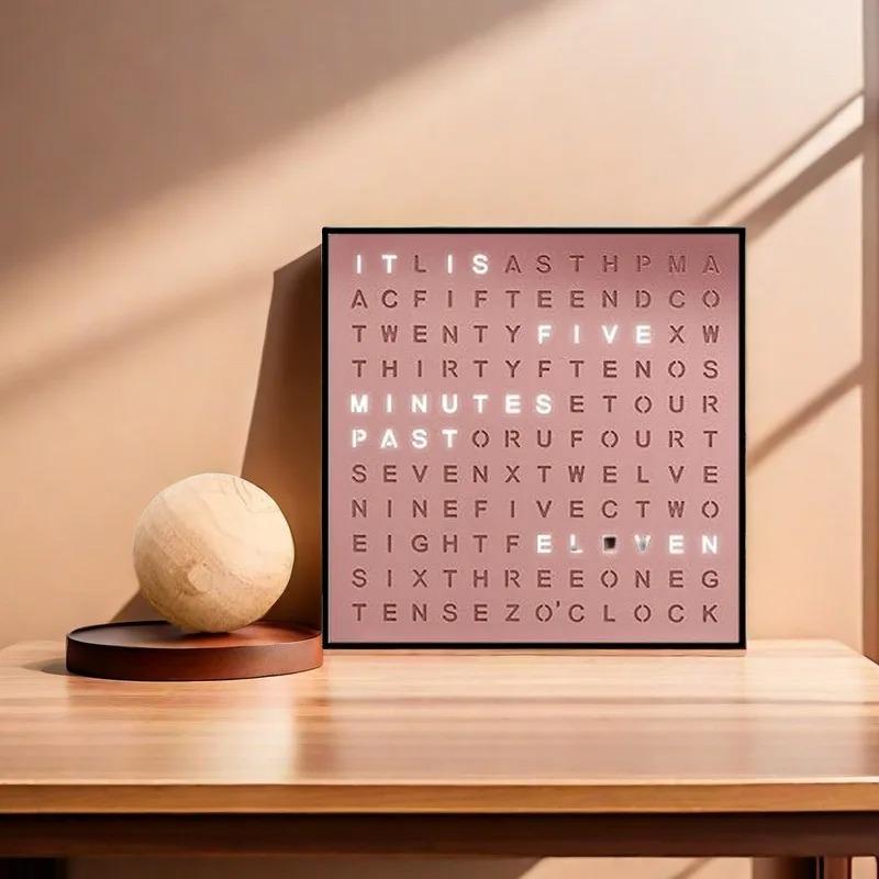 

High-quality English letter wall clock creative modern European-style high-end wall clock living room study timer 19.5CM