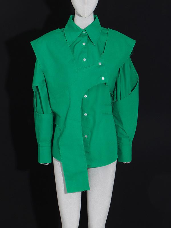 Chemise Irregular Loose Design de Niche Coréen pour Femmes - Style Mode Printemps 2026