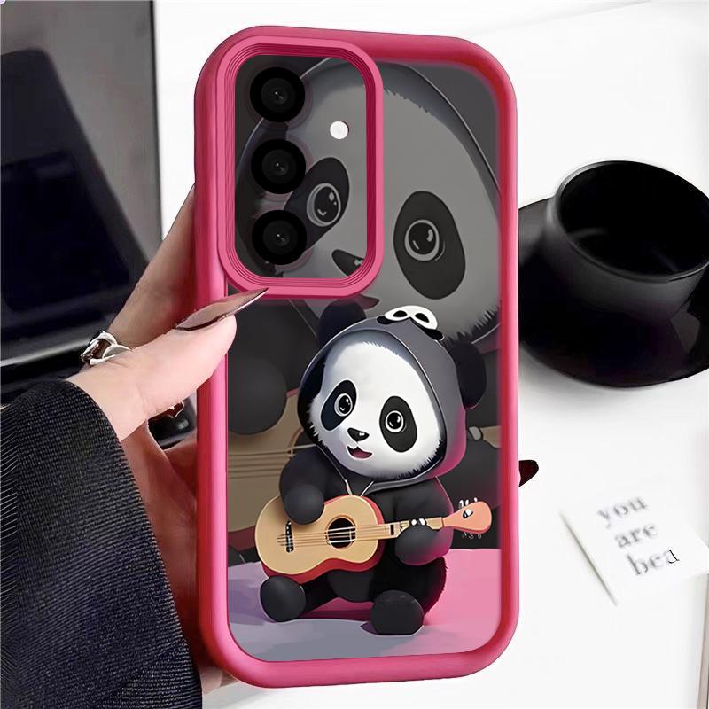 Guitar-playing Panda Case For Samsung Galaxy S26 S25 Ultra S24 S23 S22 S21 FE A15 A35 A55 A16 A26 A36 A56 A17 A37 A57 5G Cover