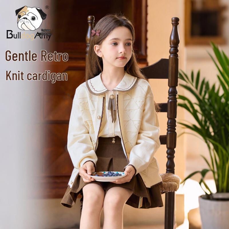 CHANZUIGOU Girl s Small Fragrant Style Knit Cardigan 140 cm