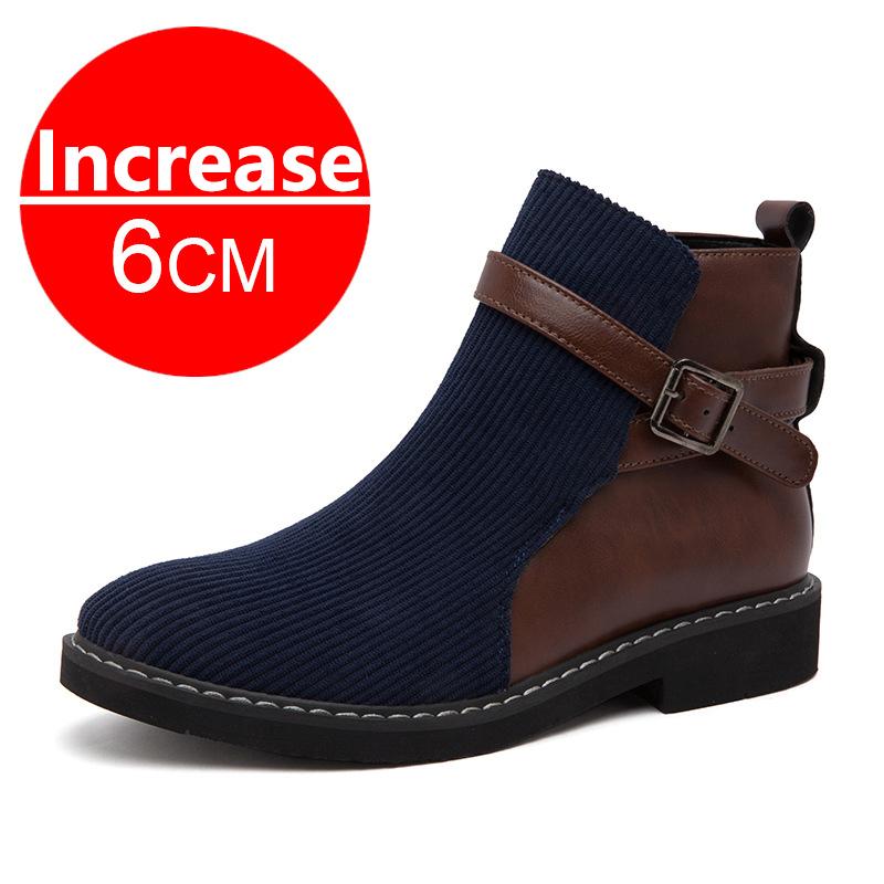 

Fashion Retro Men Elevator Shoes Middle-top Boots 6CM Invisible Inner Increase Shoes Men s Height Increasing Shoes New Leather Men Boots 48