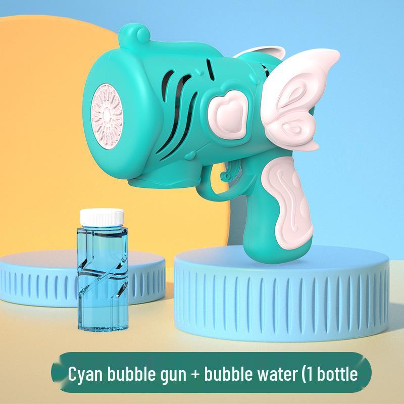 Electric Handheld Bubble Blower with Lights - Children's Automatic Bubble Gun Toy