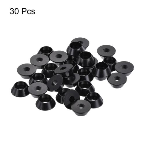 uxcell M4 Cone Cup Washer, Anodized Aluminum Gasket, Cup Head Washer, for Screws, RC/FPV/PC/Drone/Machine Accessories, Model Parts, 30pcs (Black)
