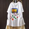 Johnature Women Vintage Print O-Neck Short Sleeve Summer Loose Casual Female T-Shirts