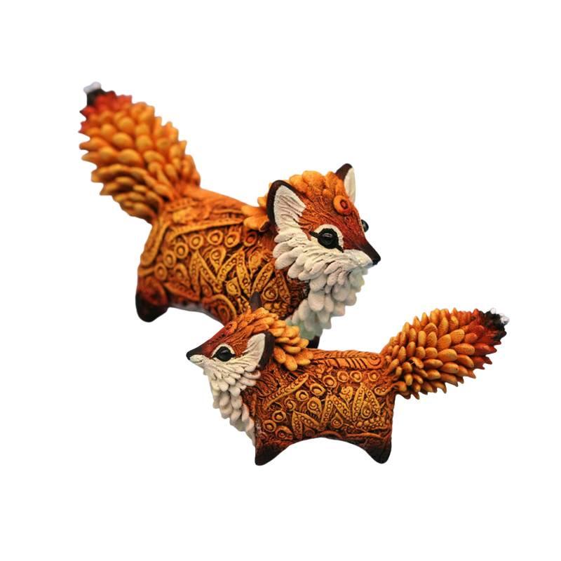 Fuchs Tier Handwerk Harz Statue Heim-/Bürodekoration