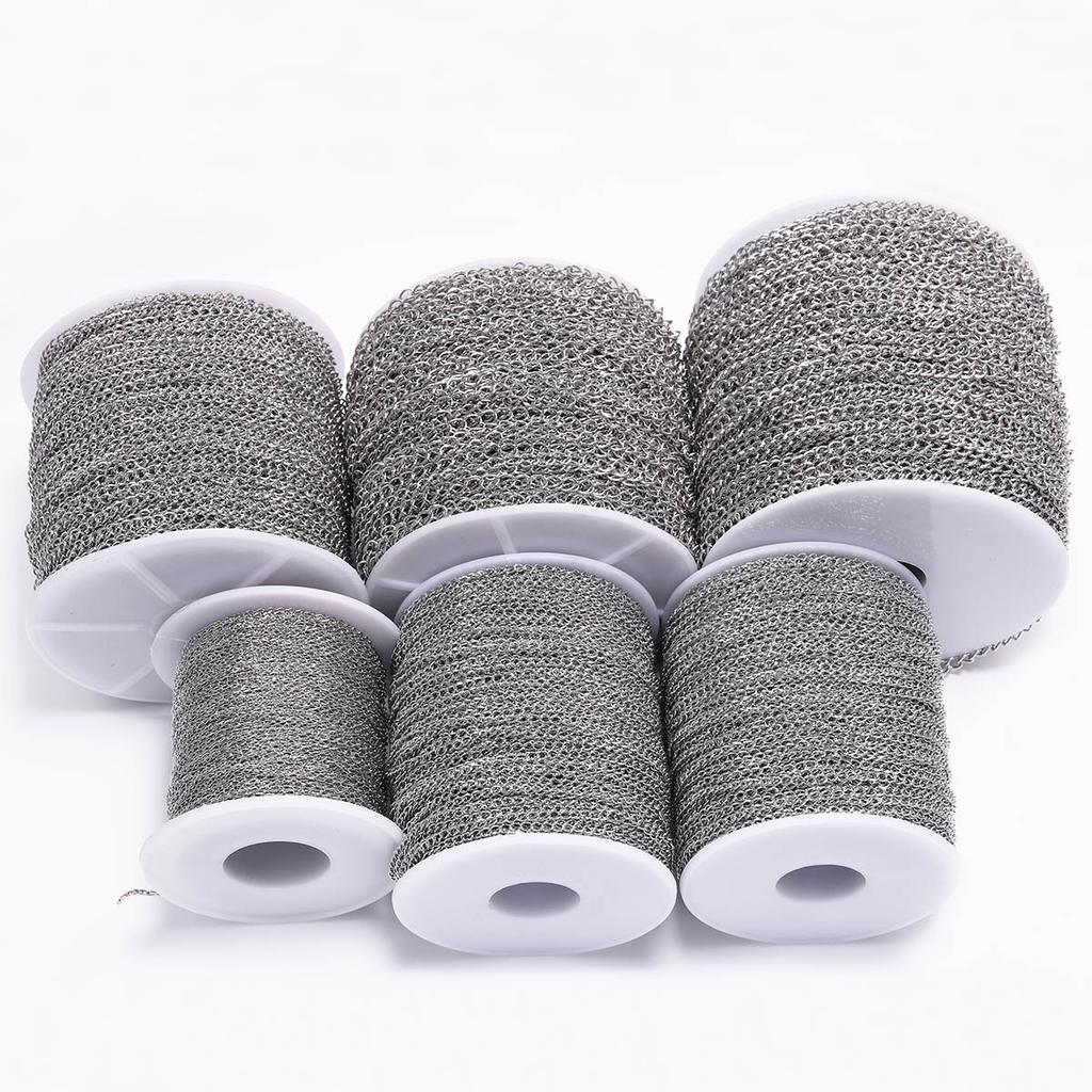 5Meters Never Fade Stainless Steel Multi Styles Necklace Chains for DIY Bracelet Chain Jewelry Making Findings Accessories