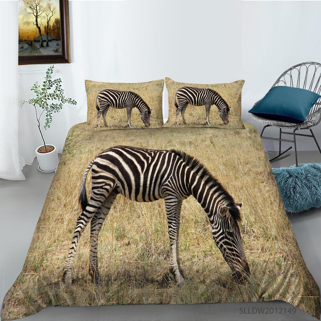 3D Zebra Pattern Home Bedding Set Bedding Cover Pillowcase AU/US/EU Full Size Bedding Set Home Decoration Gift