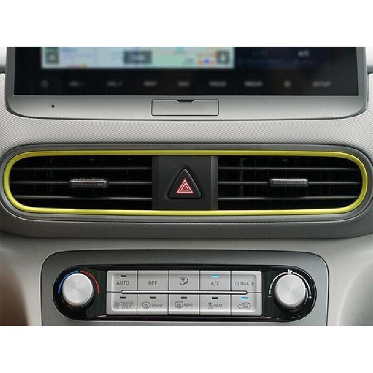 For Hyundai Kona Encino 2018-2023 Carbon Fiber Center Air Outlet Vent Cover Trim