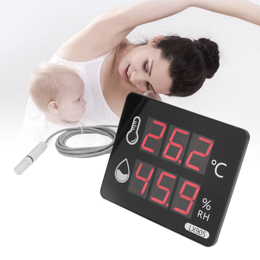 Temperature Humidity Sensor Gauge LED Digital Monitor Indicator Meter LX905‑C  100‑240V
