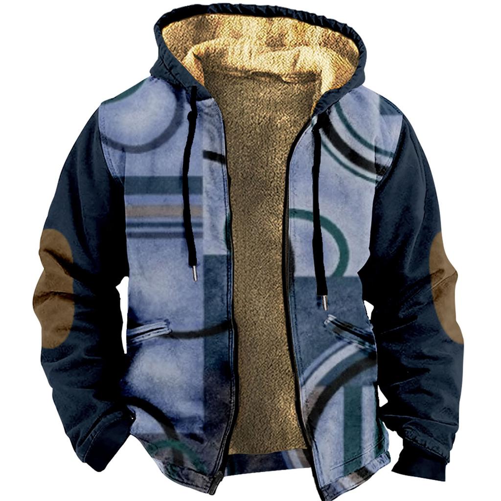 Jacka med tryck för män Herrjacka med dragkedja för vår och höst