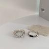Elegant Korean Style 925 Sterling Silver Open Adjustable Heart Shaped Ring For Women