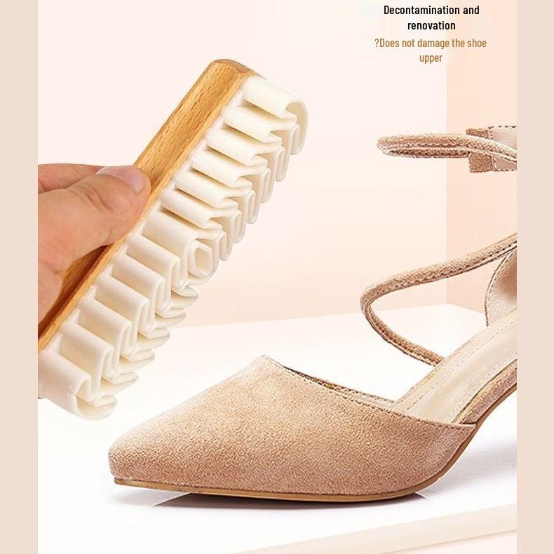 Suede & Nubuck Soft Bristle Shoe Cleaning Brush - Two-in-One Dust Remover for Canvas and Leather