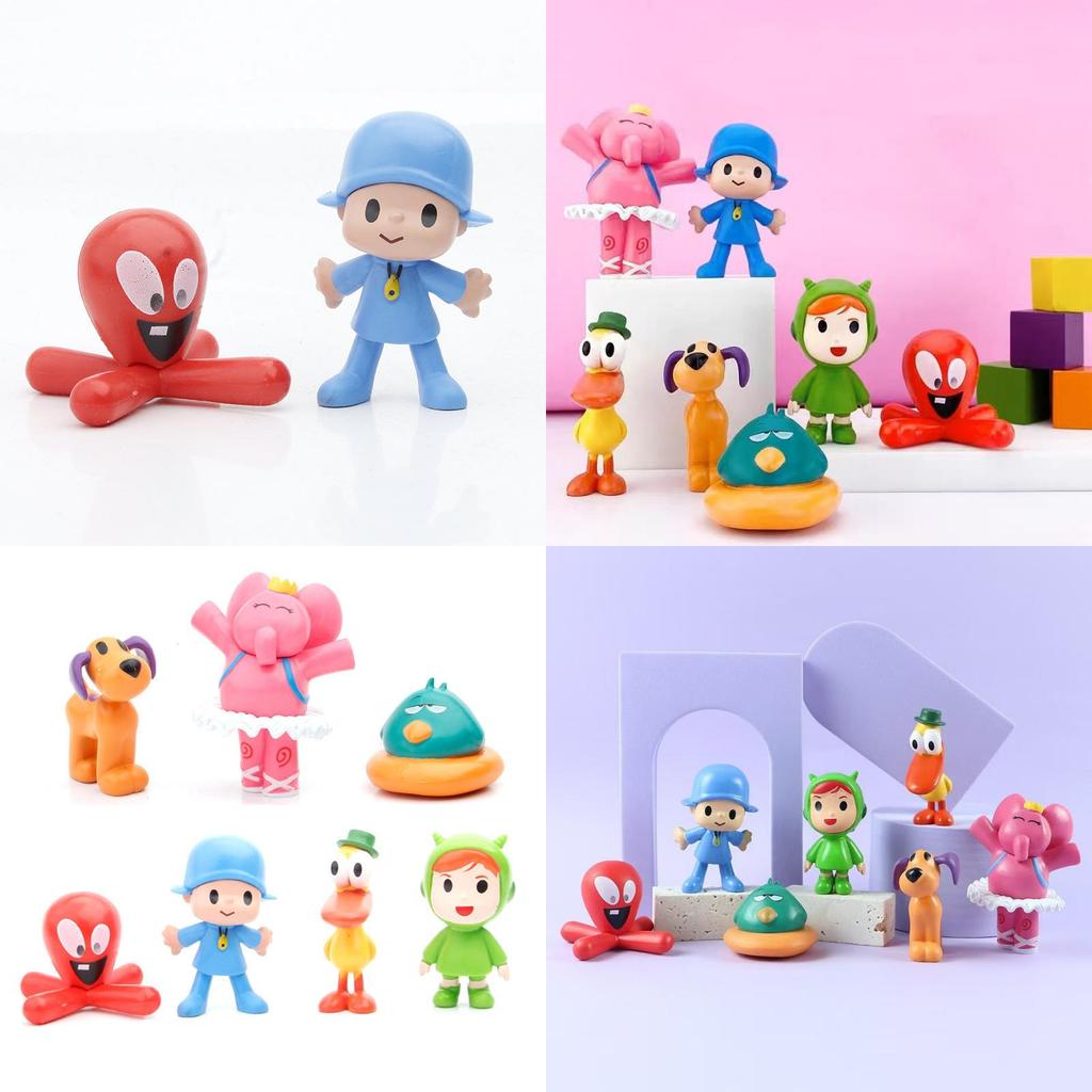 Entzückendes Pocoyo Zinkia Plüschfiguren-Set Enthält Bunte Elefanten- und Entenspielzeuge