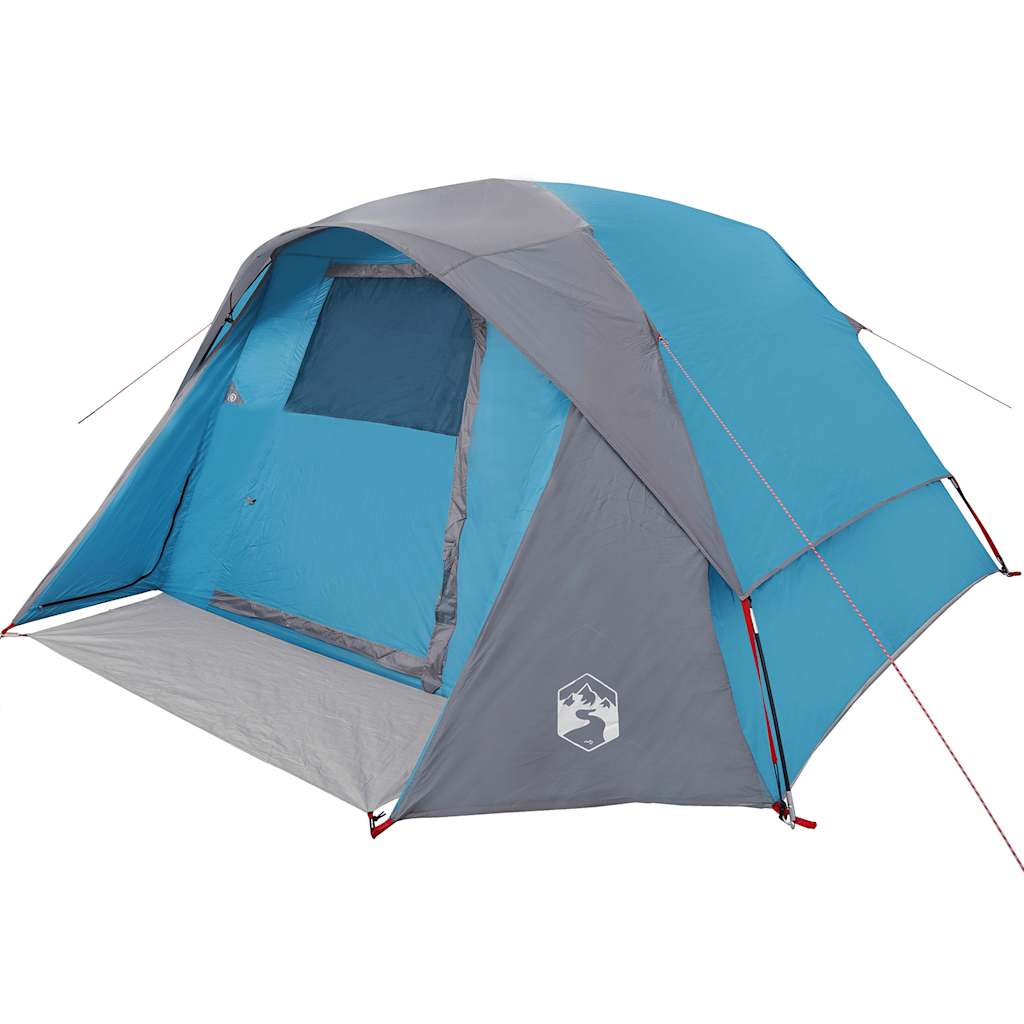 4 Person Camping Tent Blue Waterproof