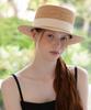 Tatiana Ardennes Ribbon Band Natural Raffia Boater Hat Ht8198 Ivory