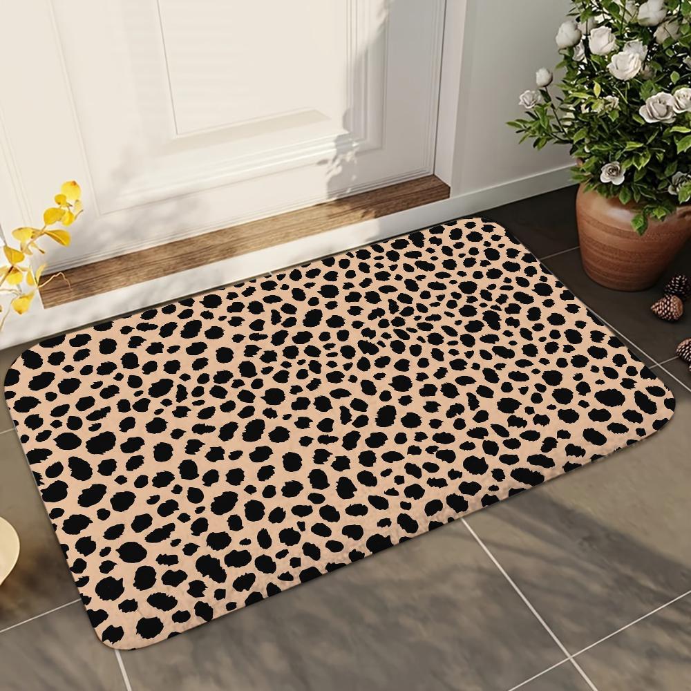 1pc Cow Animal Print Bathroom Absorbent Mats Anti-Slip Mats Home Decor Supplies Carpets Home Kitchen Floor Mats