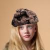 Textured Bowknot Fascinator Dark Hairpiece for Costume Parties Studded with Bowknot Headband for Wedding