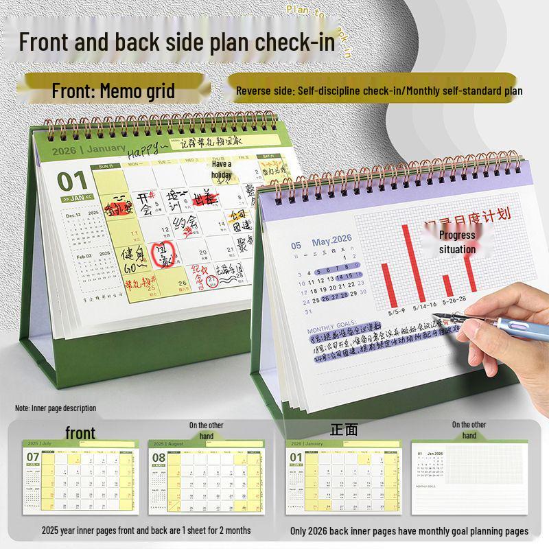 2025-2026 Desk Calendar: Monthly Planner & Memo Organizer