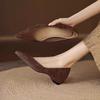New Style Handmade Genuine Suede Low Heels Pointed Toe Dress Shoes Women Elegant Pumps Casual Shoes Flat Shoes Zapatos Mujer