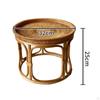 Rattan Side Table Handwoven Vintage Style Home Furniture for Tea Time, Living Room,