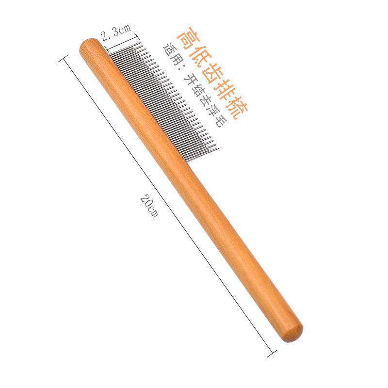 Wooden Pet Comb for Removing Loose Hair and Fleas - Ideal for Dogs and Cats