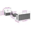 6-teiliges Gartensofa-Set mit Kissen, graues Poly-Rattan