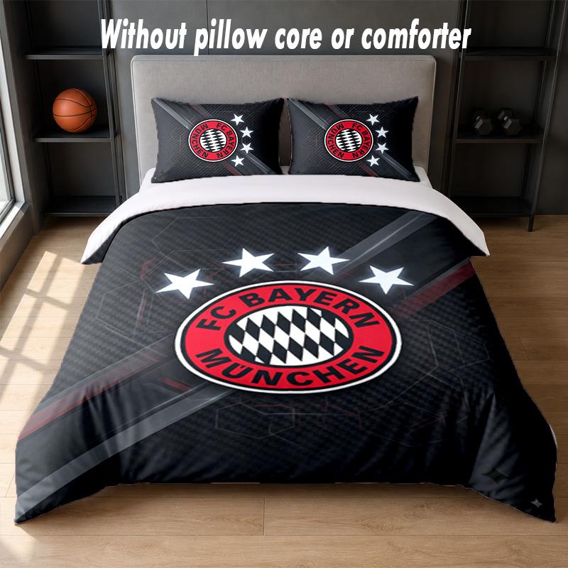 Set Biancheria da Letto Design Bayern Monaco 1 Copripiumino + 2 Federe Morbido Traspirante Biancheria da Letto per la Casa