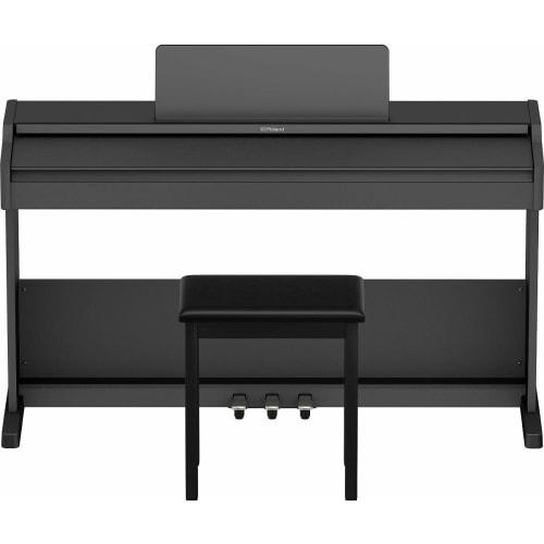 Roland RP107-BK Digital Piano, Entry Level, Beginner, Lesson, Compact, Simple, Black, Bluetooth, Chair and Pedal Included