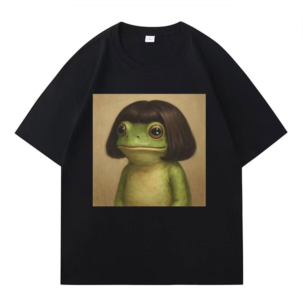 Lustiger Frosch Grafikdruck Y2K T-Shirts Unisex Sommer Gothic Pop Lässige Mode Oberteile Unisex Harajuku Kurzarm-T-Shirts Jugendliche