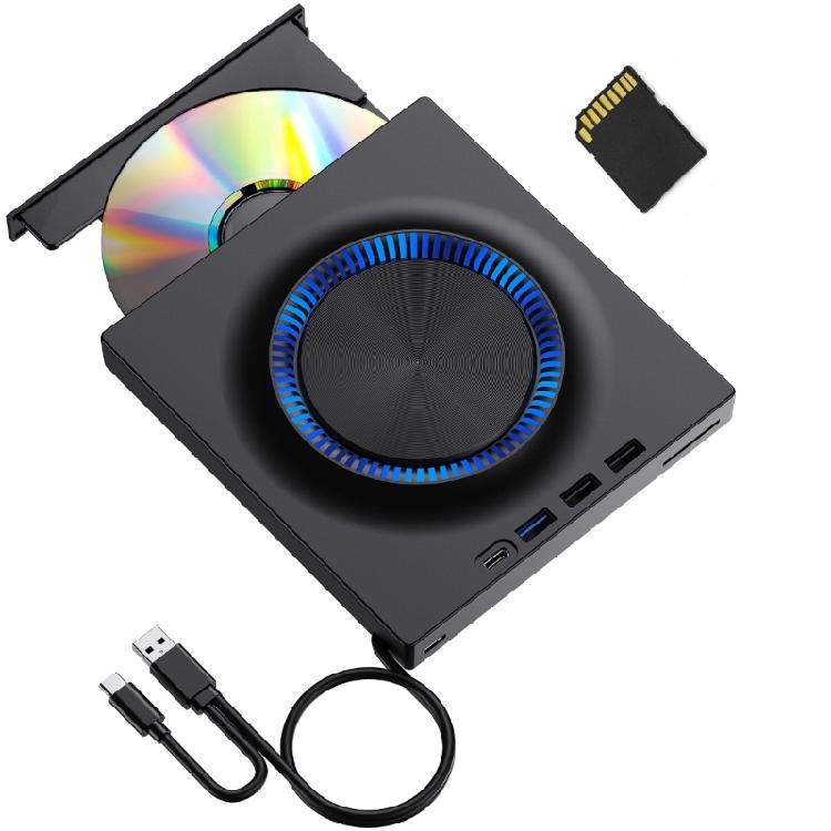 

Универсальный внешний DVD-привод для ноутбуков с поддержкой подключения USB 3.0 Type-C и множества форматов карт памяти 1