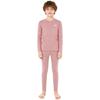 Unisex Kids Thermal Underwear Set Round Neck Long Sleeve Top Elastic Waistband Leggings Lightweight Nightwear
