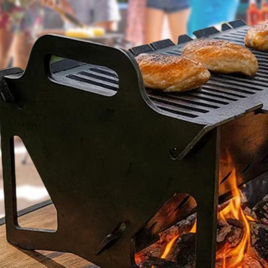 Slot Grill Collapsible BBQ Grill Tool-Free Setup Portable Camping Grills