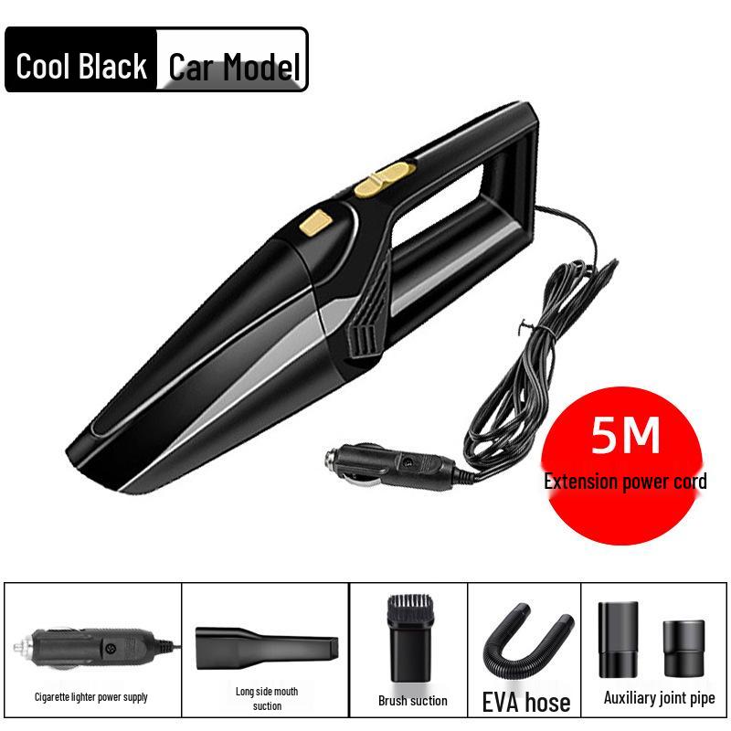 120W High Power Car Vacuum Cleaner, Wet & Dry, Strong Suction, HEPA Filter