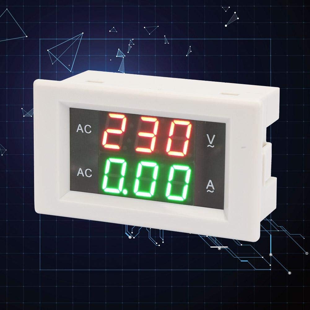 Walfront LED Dual Panel with Digital Sine Wave Tester and Mutual Inductor Volt-Ampere Meter, 60-300V AC, Voltmeter/Ammeter, Display,