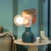 Nordic Luxury Human Statue Sculpture Decoration Table Lamp Hat Girl Decor Figurine Art Resin Table