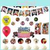 Conjunto Encantador de Suprimentos de Decoração para Festa de Aniversário com Tema de One Piece, com Cores Vibrantes e Designs Divertidos