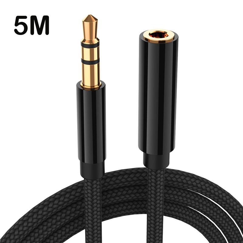 Przedłużacz audio 5 m Kabel 3,5 mm męski na żeński do głośnika samochodowego