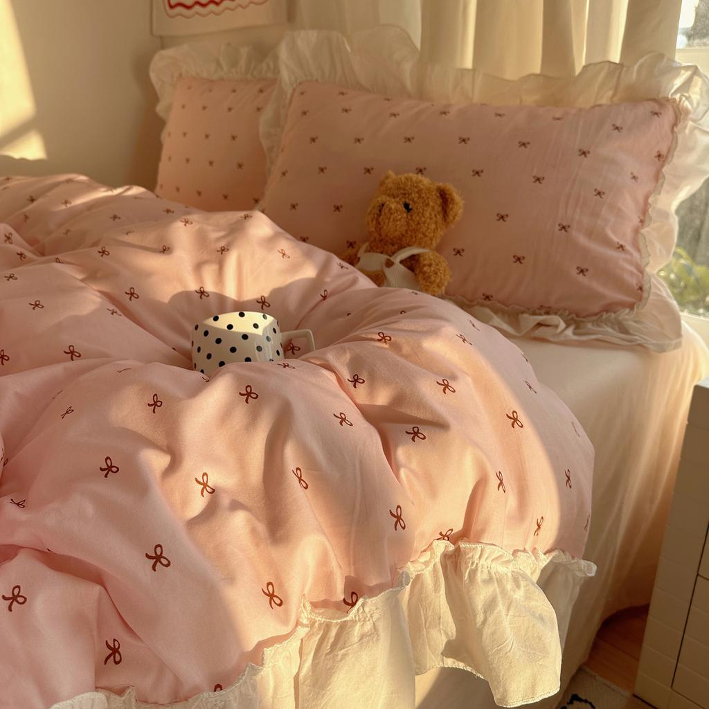 Korean Lace Bed, Pure Cotton, Cotton Bed Sheet, Quilt Cover, Student Dormitory Bedding