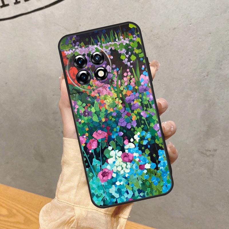 Colourful Flower Painting Art Case For OnePlus 15 15R 13R 13 13T 12 12R 11 10 9 Pro 10T Nord 5 CE 4 2 3 Lite N20 N30 Cover