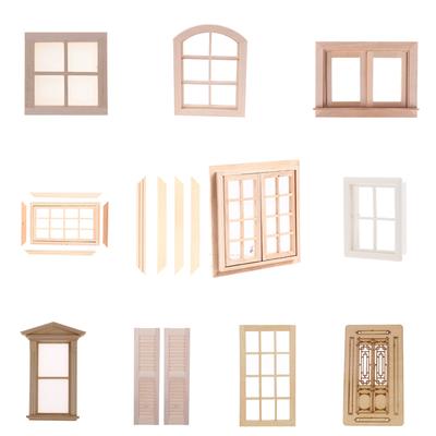 1/12 Puppenhaus Miniatur Leerer Holzfensterrahmen Puppenhaus Zubehör Rollenspiel Spielzeug Für Puppenhausmöbel Miniatur