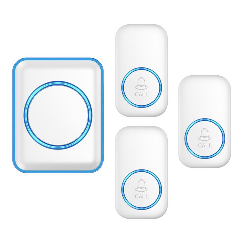 Three-in-One Waterproof Wireless Doorbell with Remote Control & Long-Range Through-Wall Capability белый
