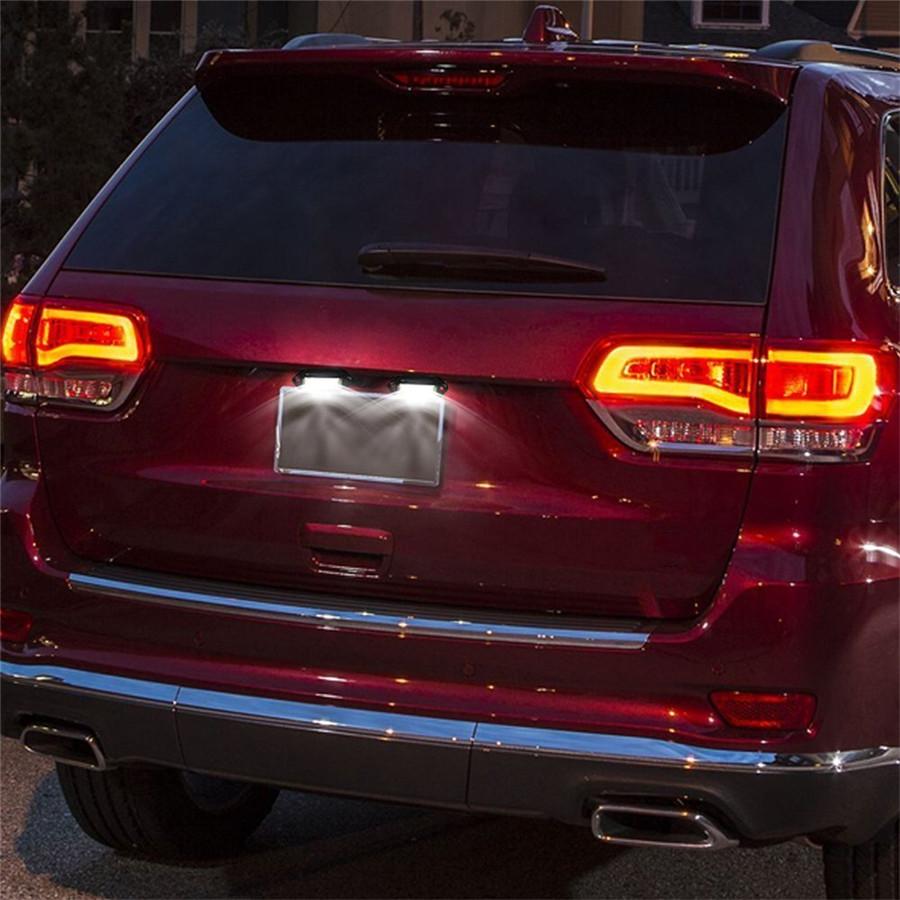 2 Stück Schwarzes Gehäuse weißes Licht 12V 6 SMD LED Wasserdichte Kennzeichenleuchte für Auto LKW SUV Wohnmobil