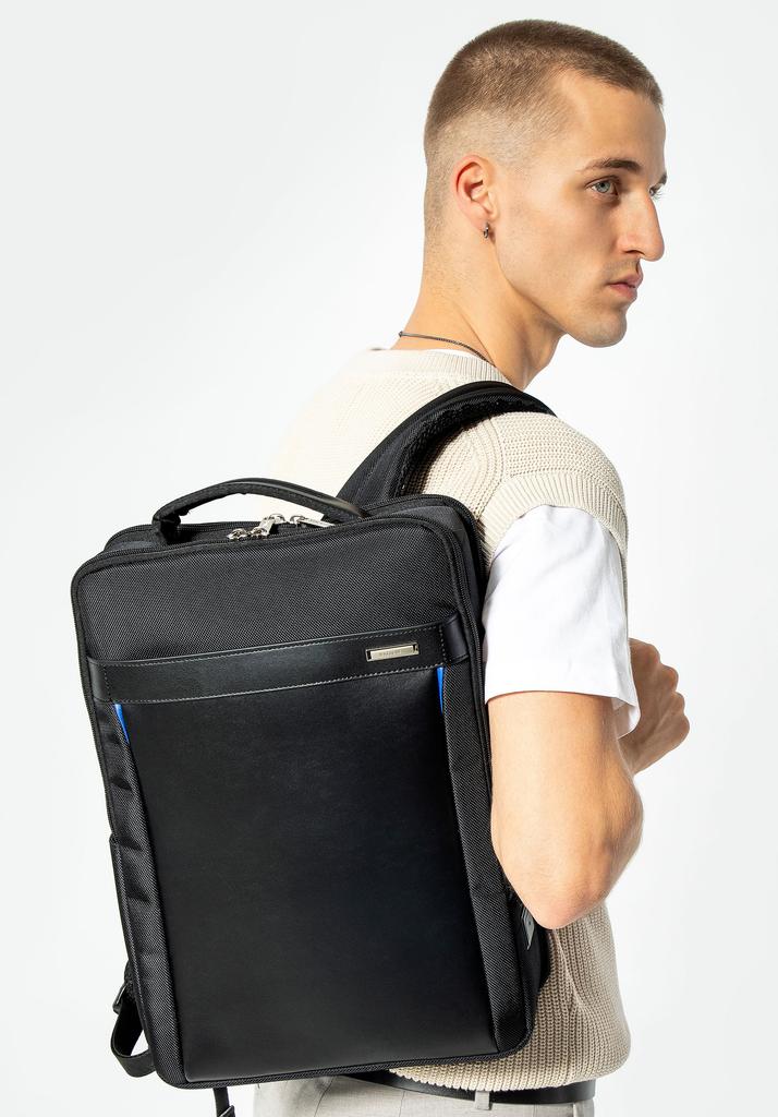 Wittchen Men's Multifunctional Backpack For Airplane Black Polyester
